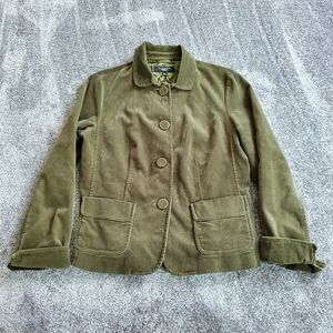 Talbots Jacket Womens 10 Green Corduroy